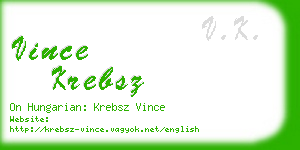 vince krebsz business card